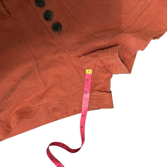Linen Shorts High Rise Orange - Picture 5 of 7